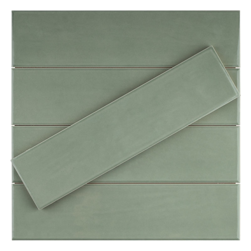 Zarati 2.95 in. X 11.81 in. Polished Ceramic Subway Wall Tile (jade green)