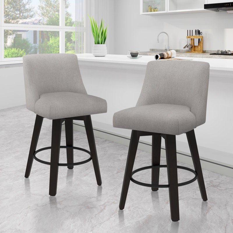 Malakeh Swivel Counter & Bar Stool (Set of 2) light gray 
