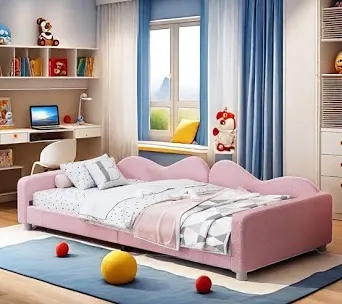 fuzzy pink day bed 