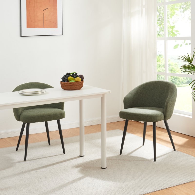 Yandier 19.1" Wide Fabric Dining Chairs (Set of 2) -