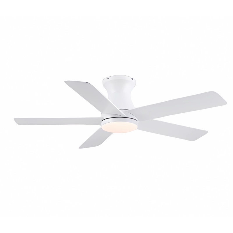 46" 5- blade Flush mount Ceiling Fans With Lights And Remote/App