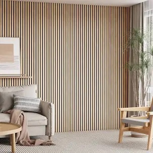 4?C x 106" x 12.6" 3D Acoustic/Sound proof Wood Slat Wall Panels