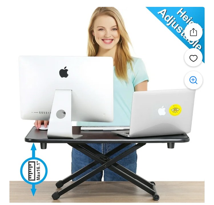 FITUEYES Standing Desk Stand Up Desk Sit To Stand Height Adjustable Desk SD108001MB