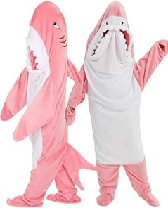 large nafleap wearable blanket hoodie women shark dinosaur onesie adult costume gifts for girls
