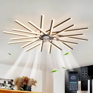 44.9" Dimmable Reversible Ceiling Fan With LED Lights