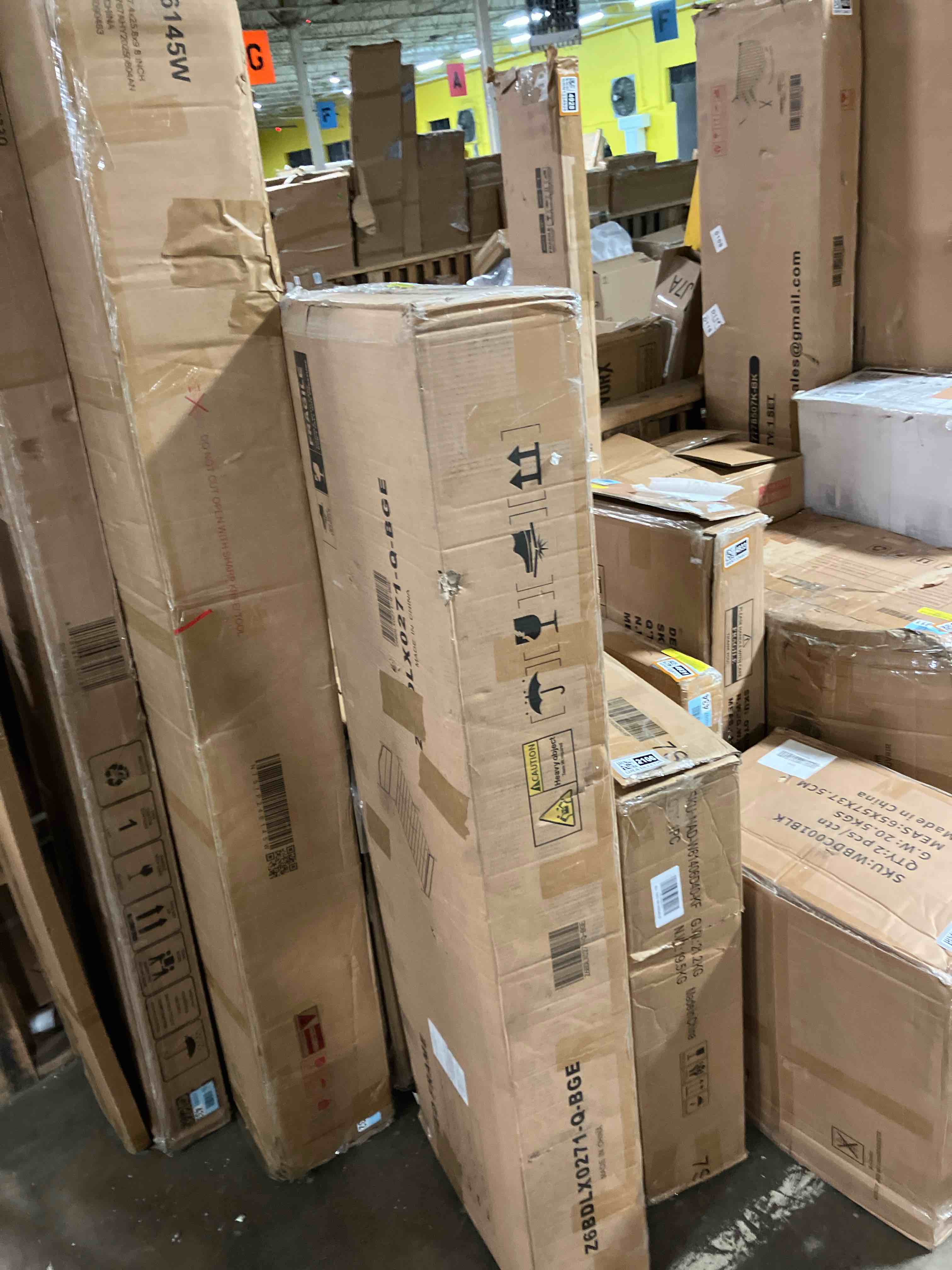 Condition photo showing New/Like New for Alaja Upholstered Platform Metal Four Poster Bed with Bolster Pillows Queen 