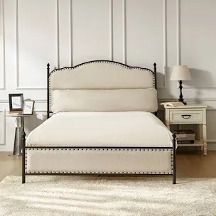 Canuto Upholstered Platform Bed with Wingback Headboard Queen