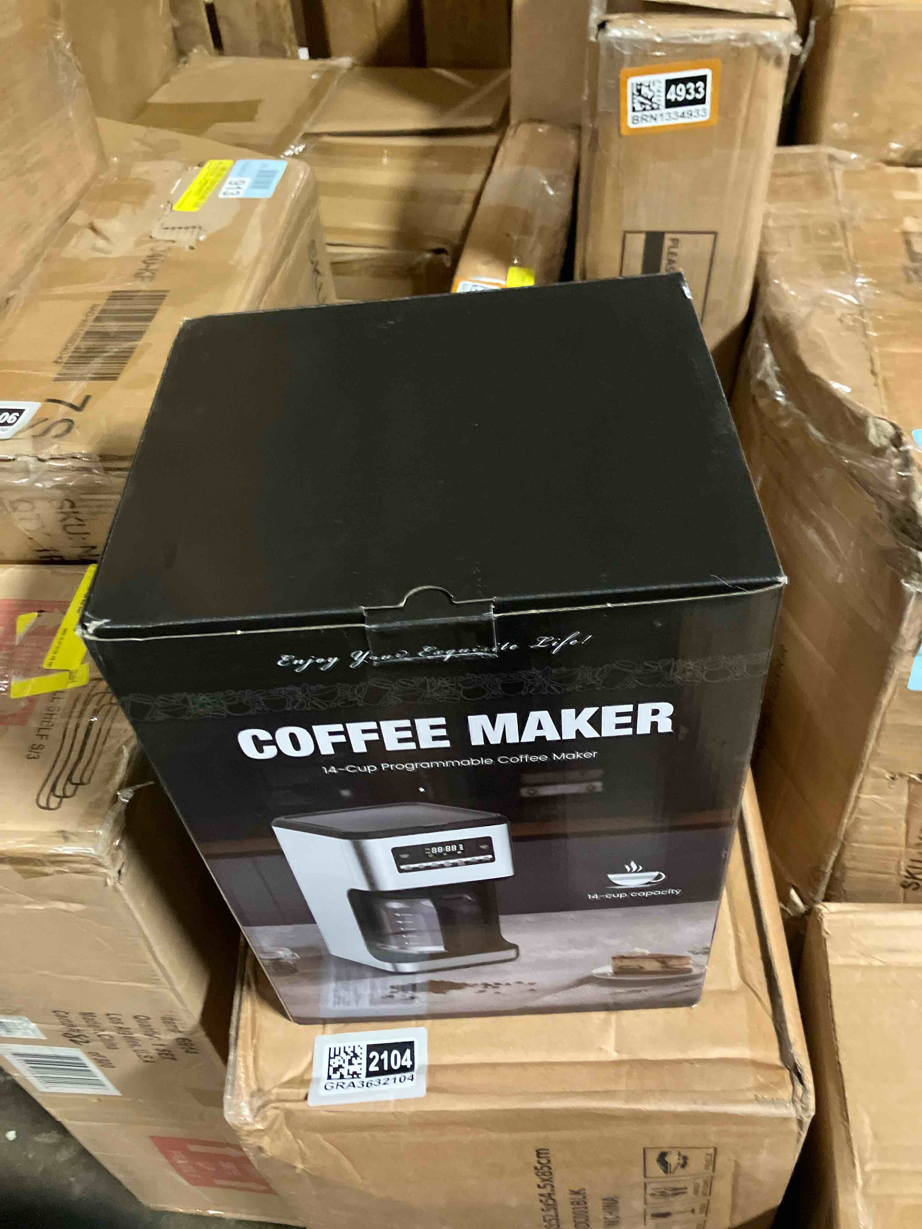 Condition photo showing New/Like New for Coffee Maker, 14-Cup Programmable Drip Coffee Makers with Reusable Filter & Keep Hot Plate, Auto Pause Small Coffee Machines with Coffee Pot, Timer, Self-cleaning, for Home, Stainless Steel 14 Cup
