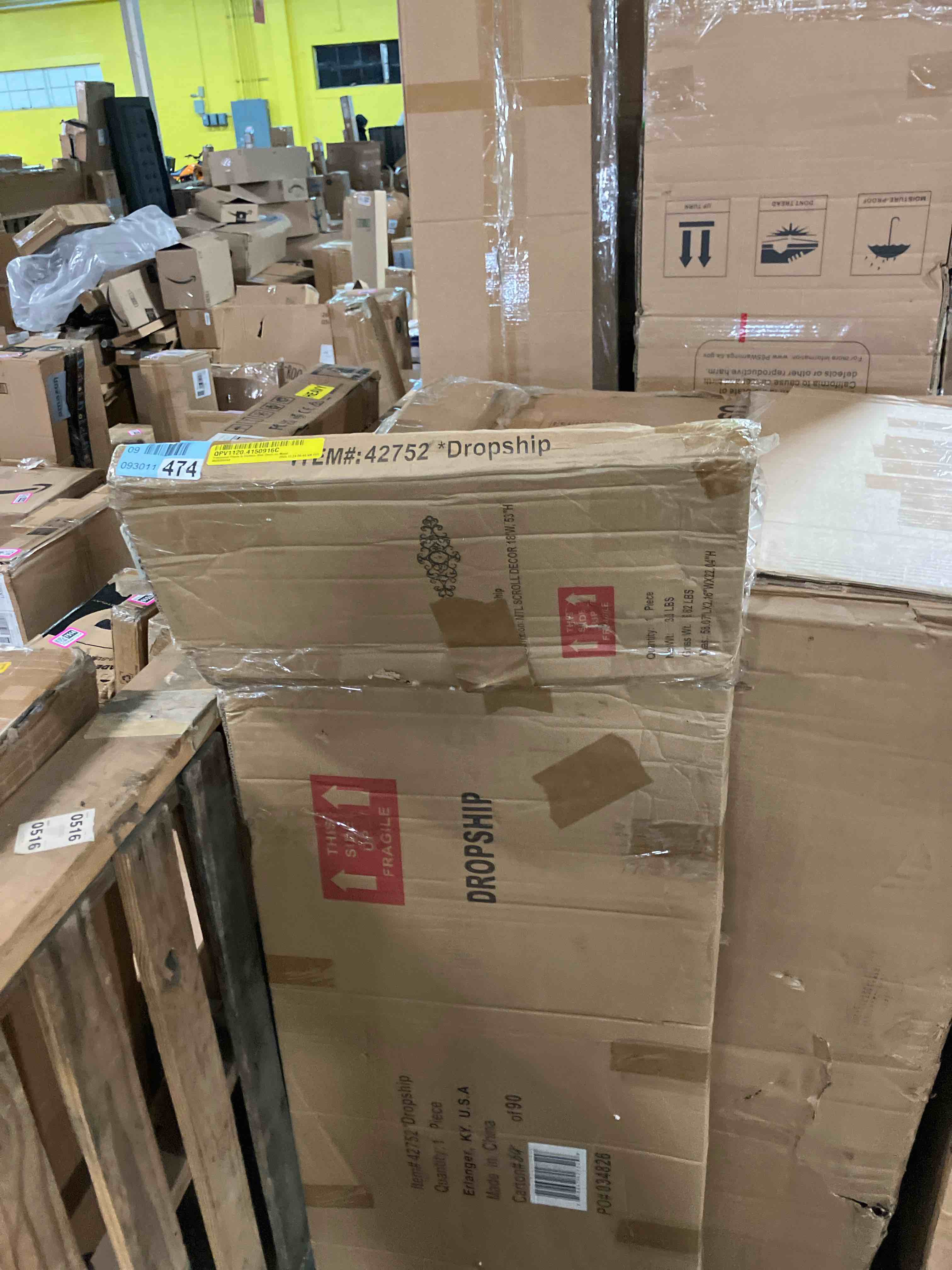 Condition photo showing Good Condition for Deco 79 Metal Scroll Home Wall Decor Wall Sculpture, Wall Art 18" x 1" x 53", Brown