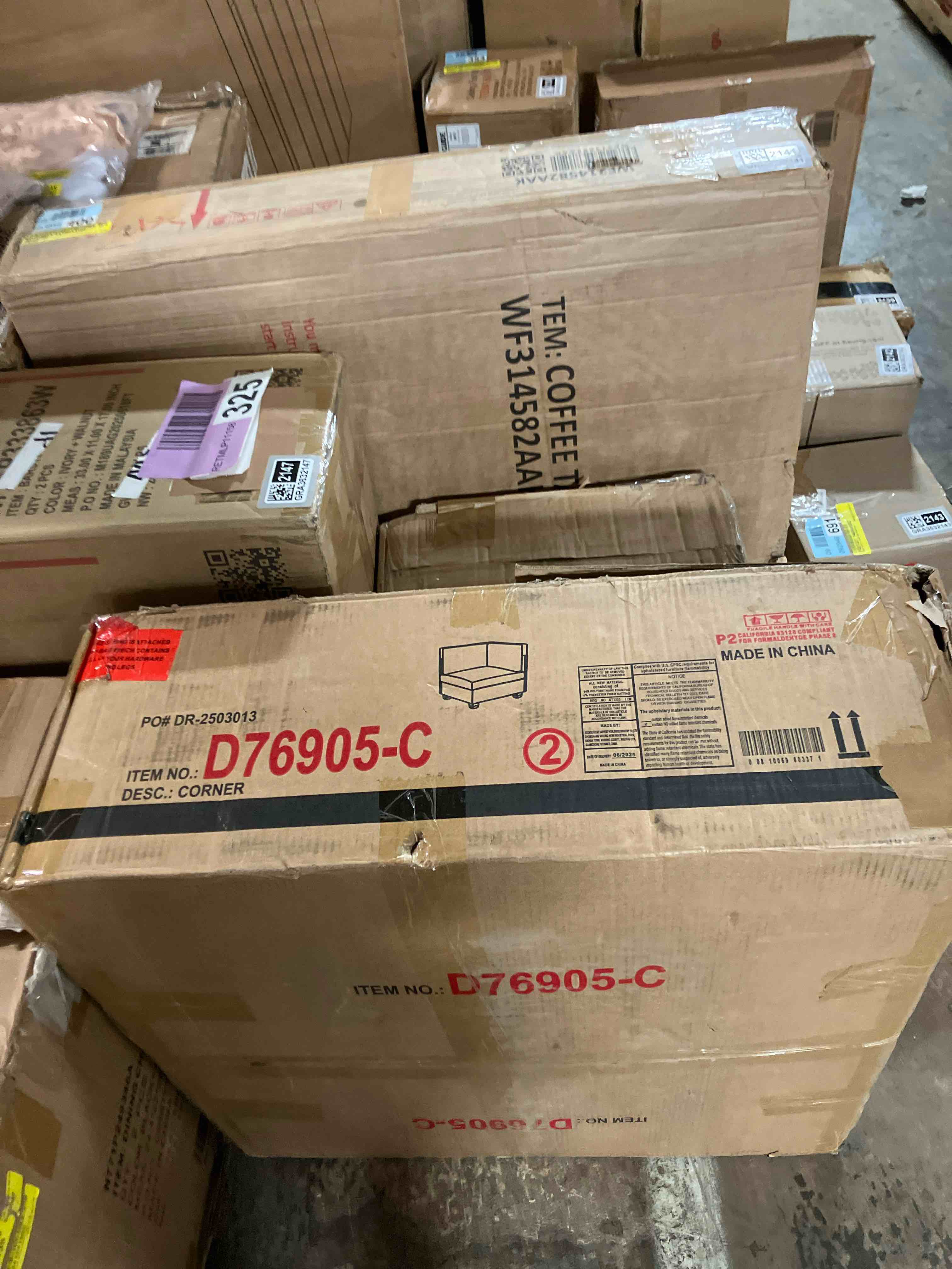 Condition photo showing As Is for 6-Seat Modular Double Chaise Sectional ( One corner seat only)