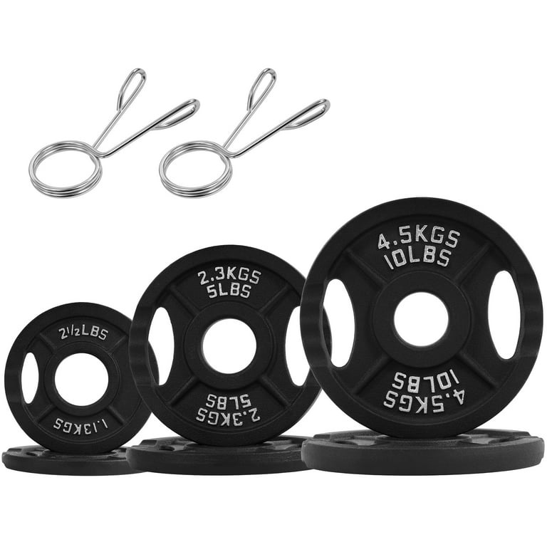 BalanceFrom Classic Cast Iron Weight Plates for Strength Training, 2-Inch, 35-Pound, Set