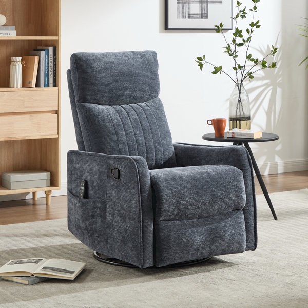 lila 26.37" w manual swivel rocker recliner, swivel chair with heater 