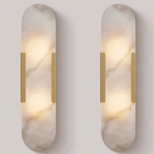 Modern Alabaster Wall Sconce, 14" h (only one Sconce)