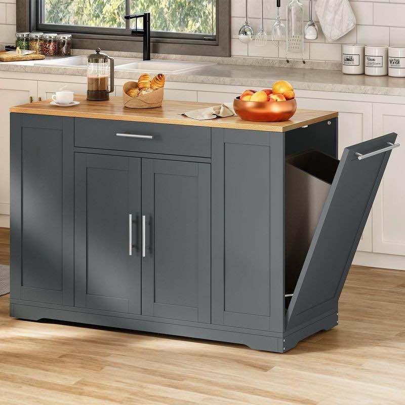 53 inch large rolling kitchen island