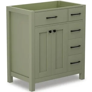 30" freestanding single bathroom vanity base only, sink not included
