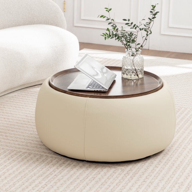 pietsch round cocktail ottoman with storage