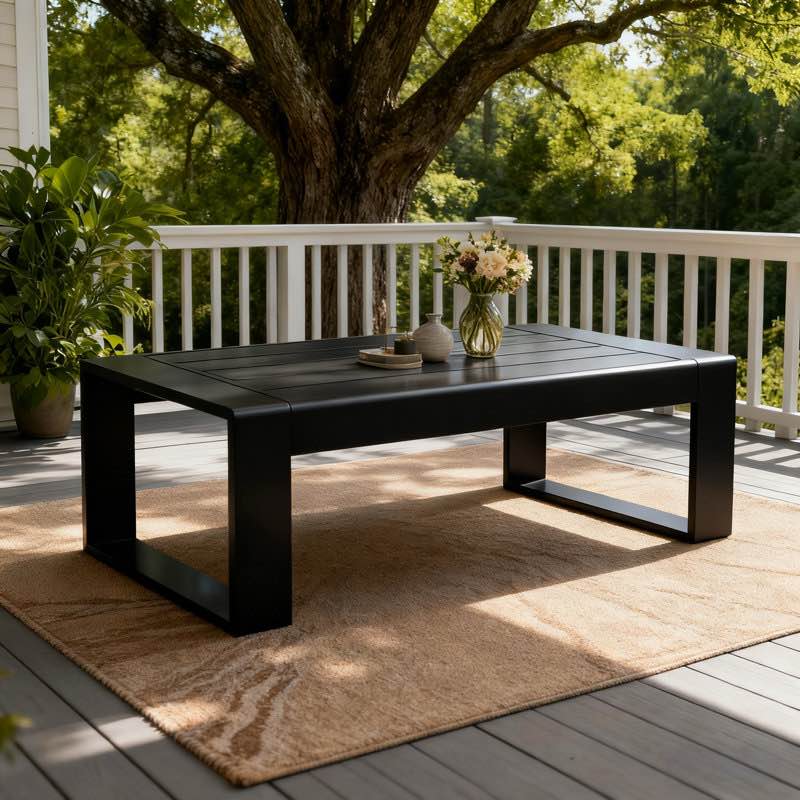 Modern Outdoor Aluminum Rectangle Coffee Table