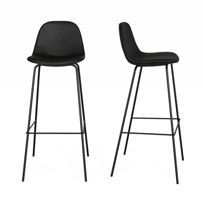 kody vegan leather bar & counter stool (set of 2)