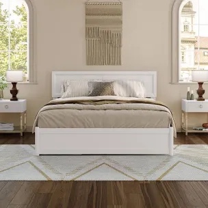 Astley Solid Wood Panel Storage Bed Queen (Missing hardware, Headboard only)