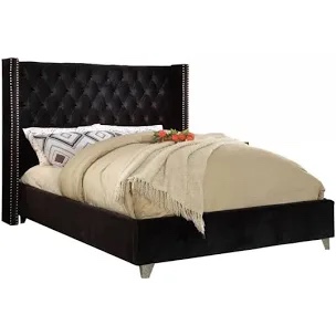 MERIDIAN FURNITURE AIDEN VELVET QUEEN BED (Headboard only)