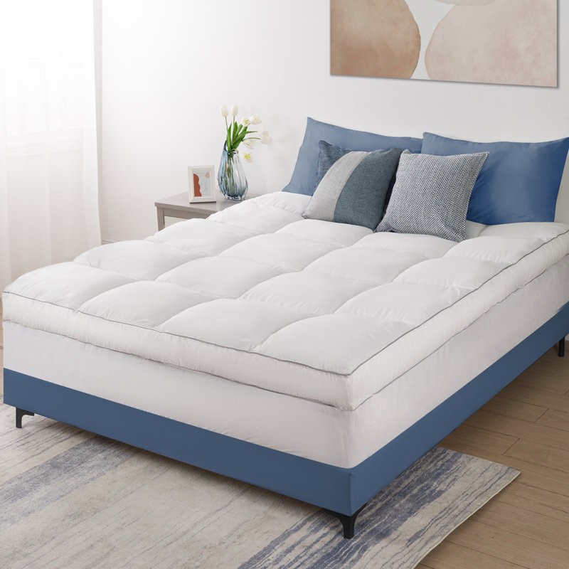 4'' plush down alternative mattress topper queen
