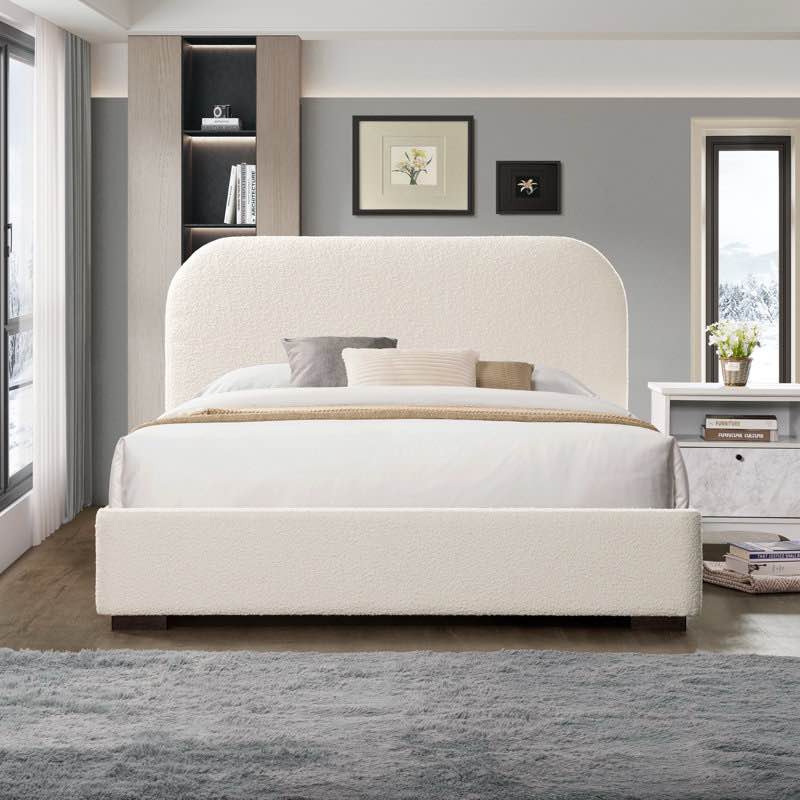 reigen boucle platform bed queen (headboard only)