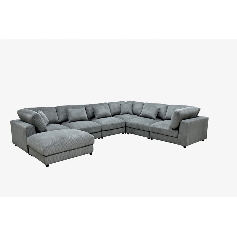 arliz 7 - piece 144" wide reversible modular corner sectional with ottoman (corner seat only, 2 boxes)
