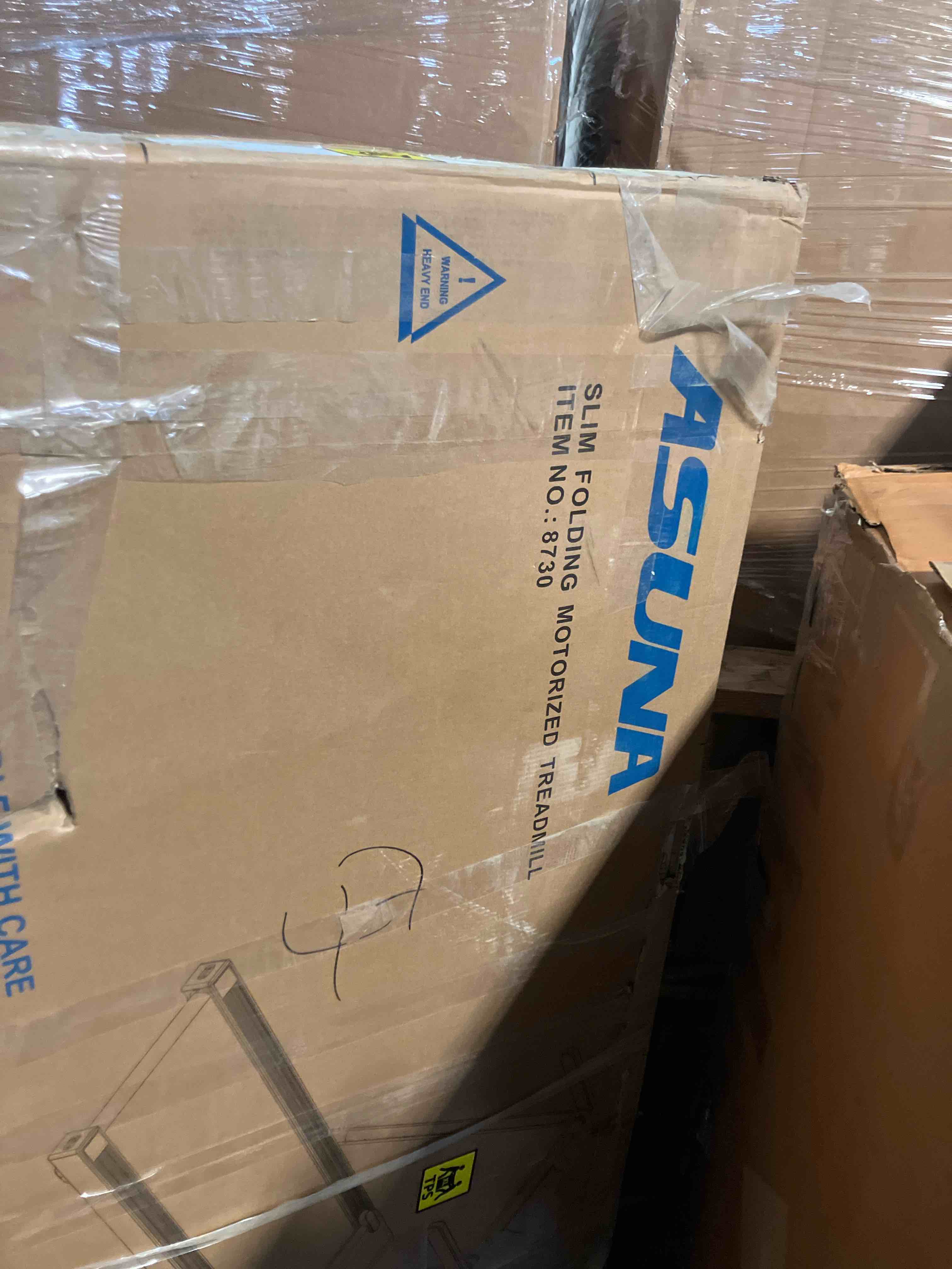 Condition photo showing Good Condition for Sunny Health & Fitness Slim Foldable Treadmill Fully Assembled, 17.7" x 49" Non-Slip Running Surface, 2.5 HP Motor, Speeds up to 8 MPH, Shock-Absorption, Device Holder, Digital Monitor, & Easy Storage Silver (Used)