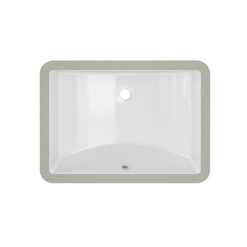 20" x 14" undermount bathroom sink rectangle white ceramic vanity sink with overflow kh-b03