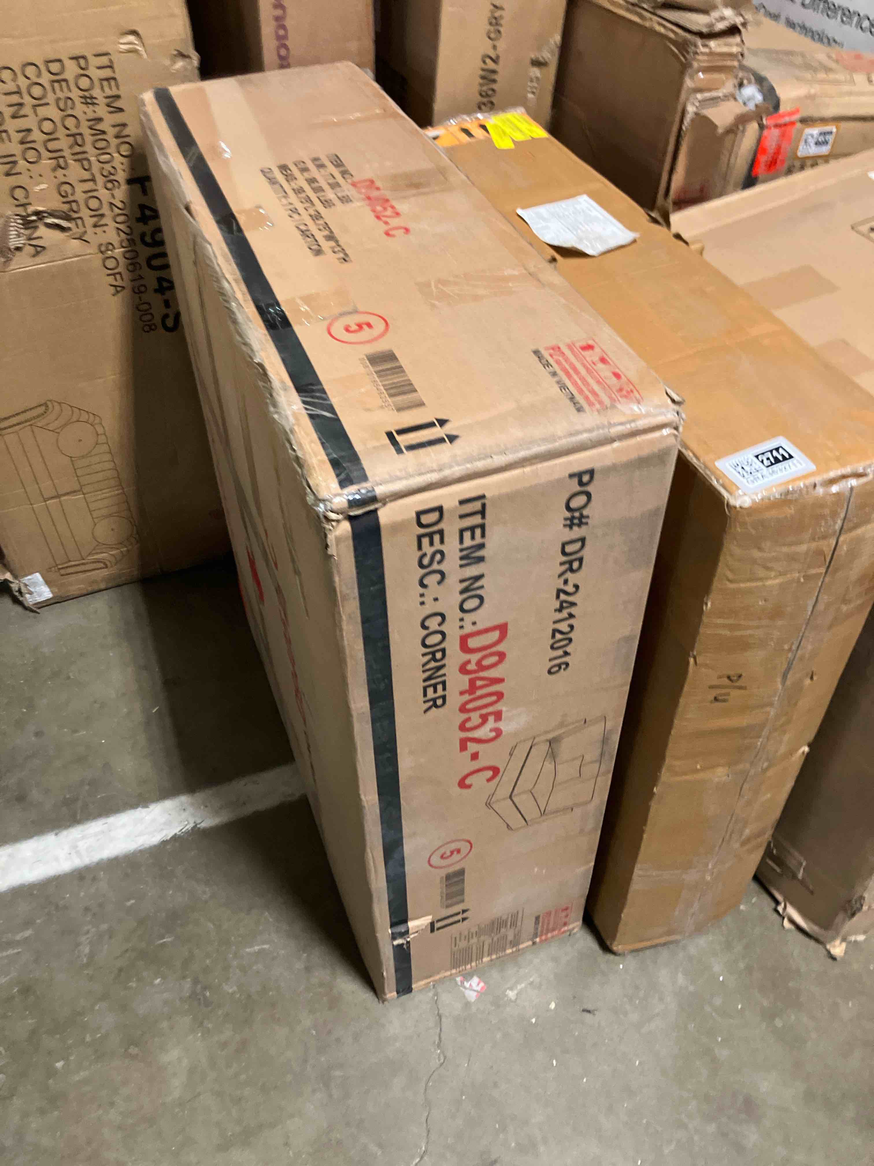 Condition photo showing As Is for Caoimh Corduroy Sectional (Corner seat only)