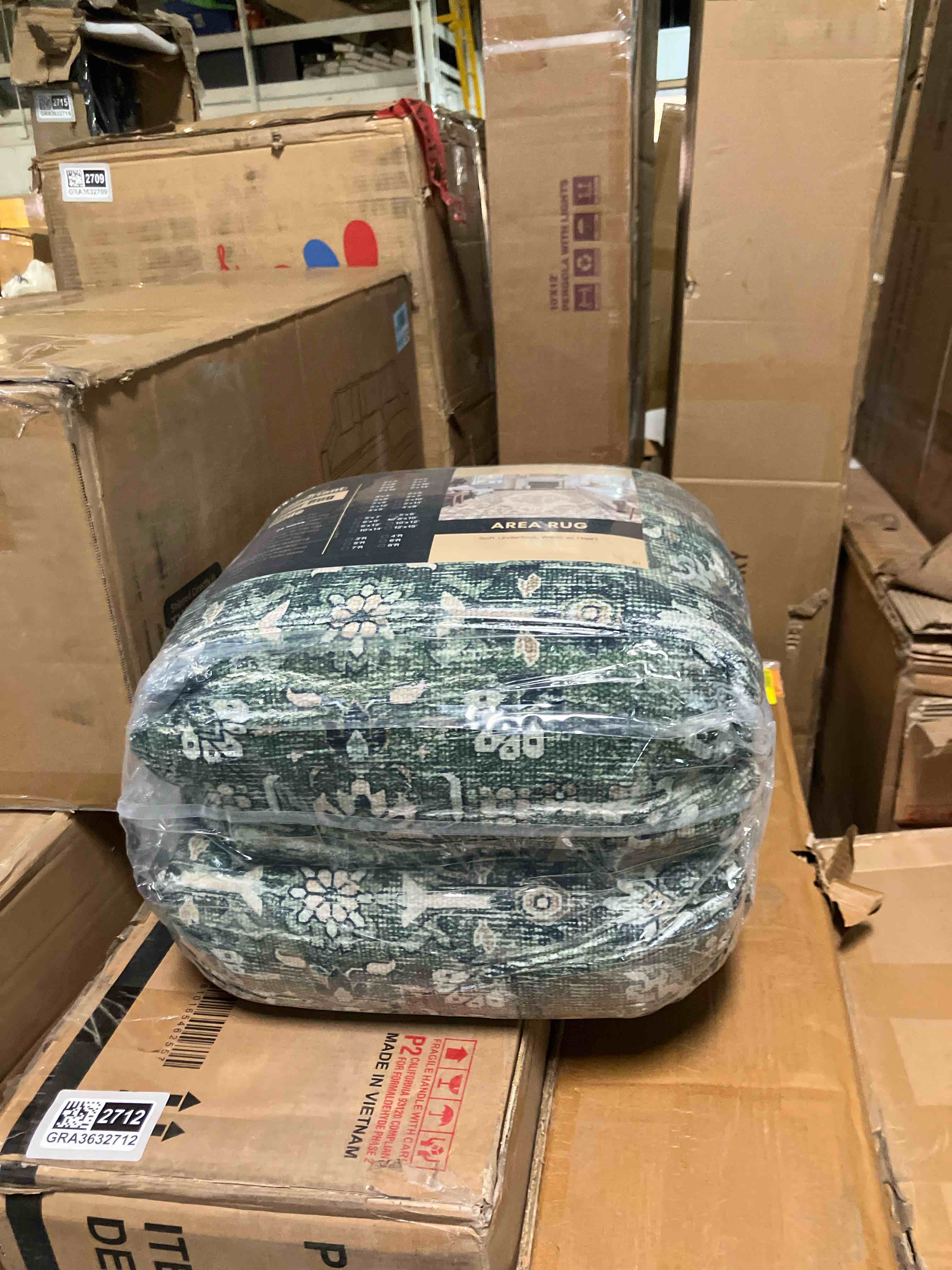 Condition photo showing New/Like New for Vintage Large Rugs for Living Room, Washable 8x10 Area Rugs Non Slip,Soft Dark Green Rug for Bedroom,Distressed Non-Shedding Throw Rug for Entryway Kitchen Foyer Playroom