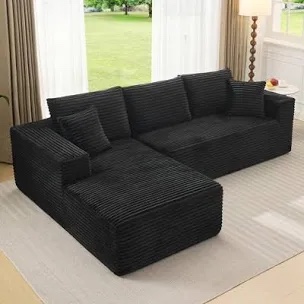 108" Cloud Sectional Couch with L-Shape Chaise, Modern Modular Sofa with Deep Seat, Boneless Cloud Couches (Chaise only)
