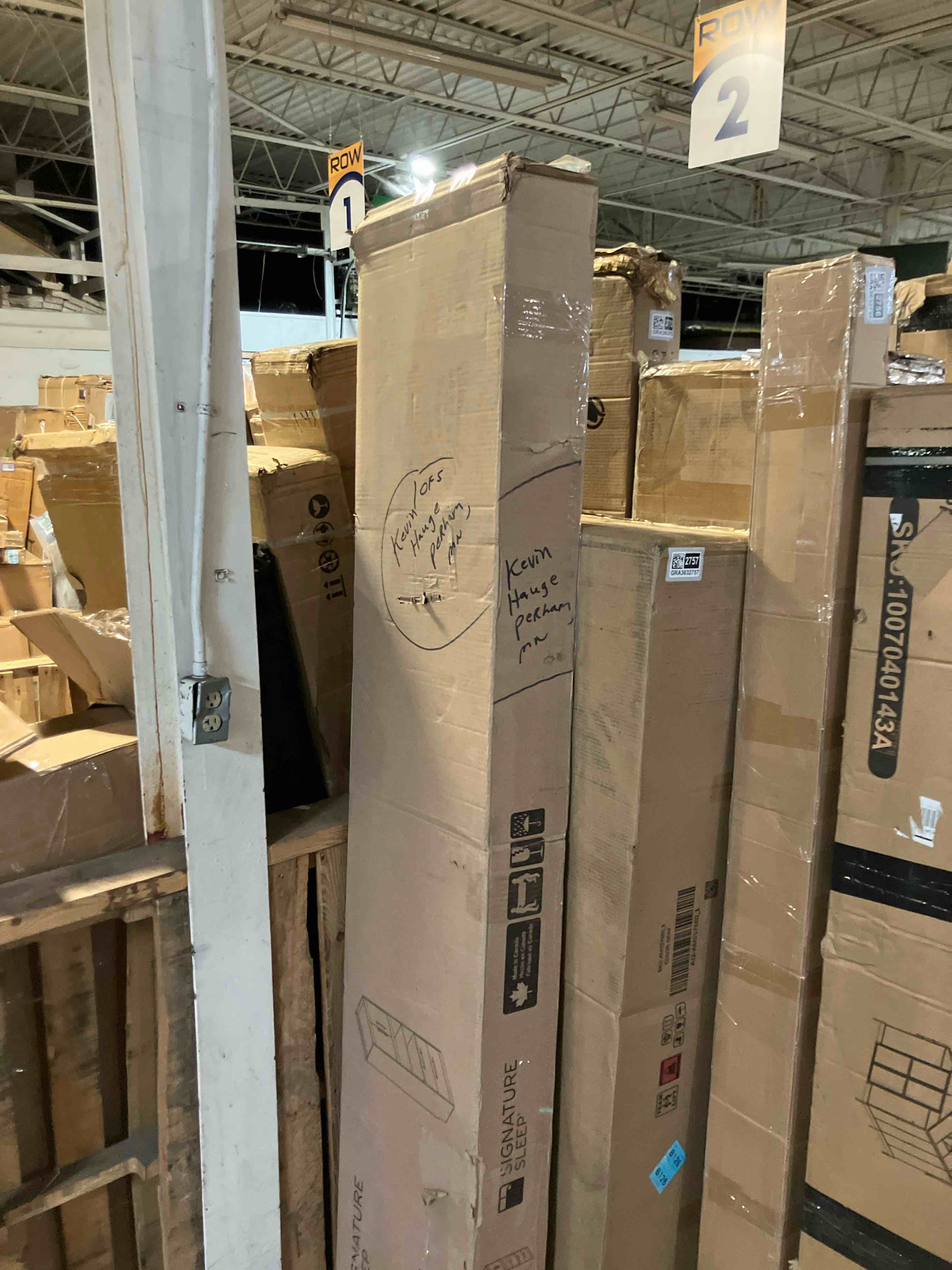 Condition photo showing As Is for Signature Sleep Pinnacle Queen Murphy Bed Bundle with 2 Side Cabinets & Touch Sensor LED Lighting, White/Walnut (Only one side cabinet)