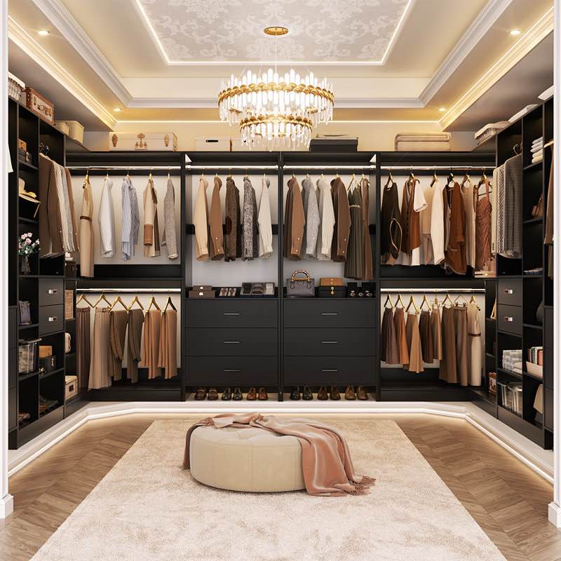 100” x100” Closet System with Wooden Drawer(2 middle dressers only)