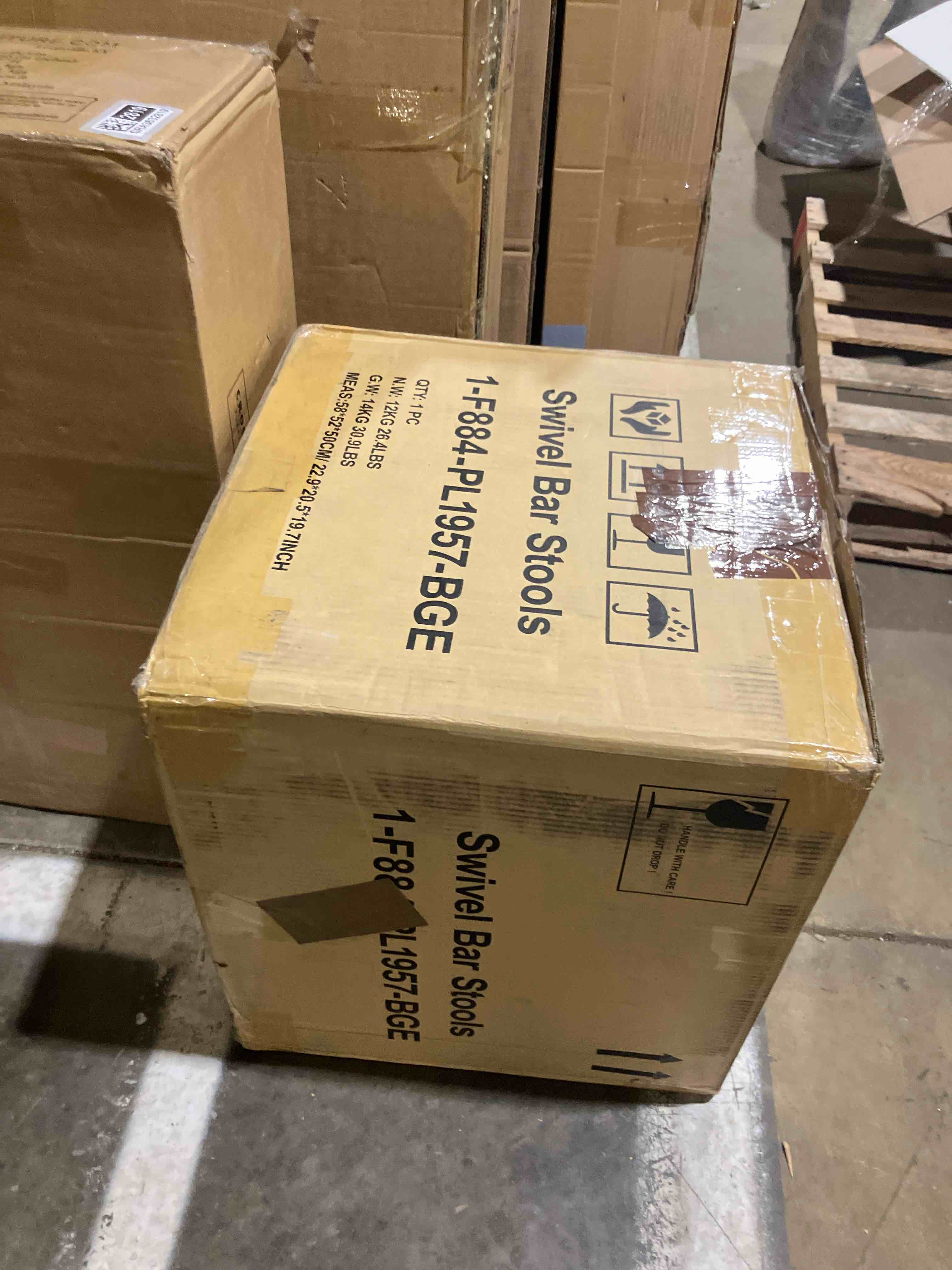 Condition photo showing New/Like New for Malakeh Swivel Counter & Bar Stool with Solid Wood Frame (2 boxes)