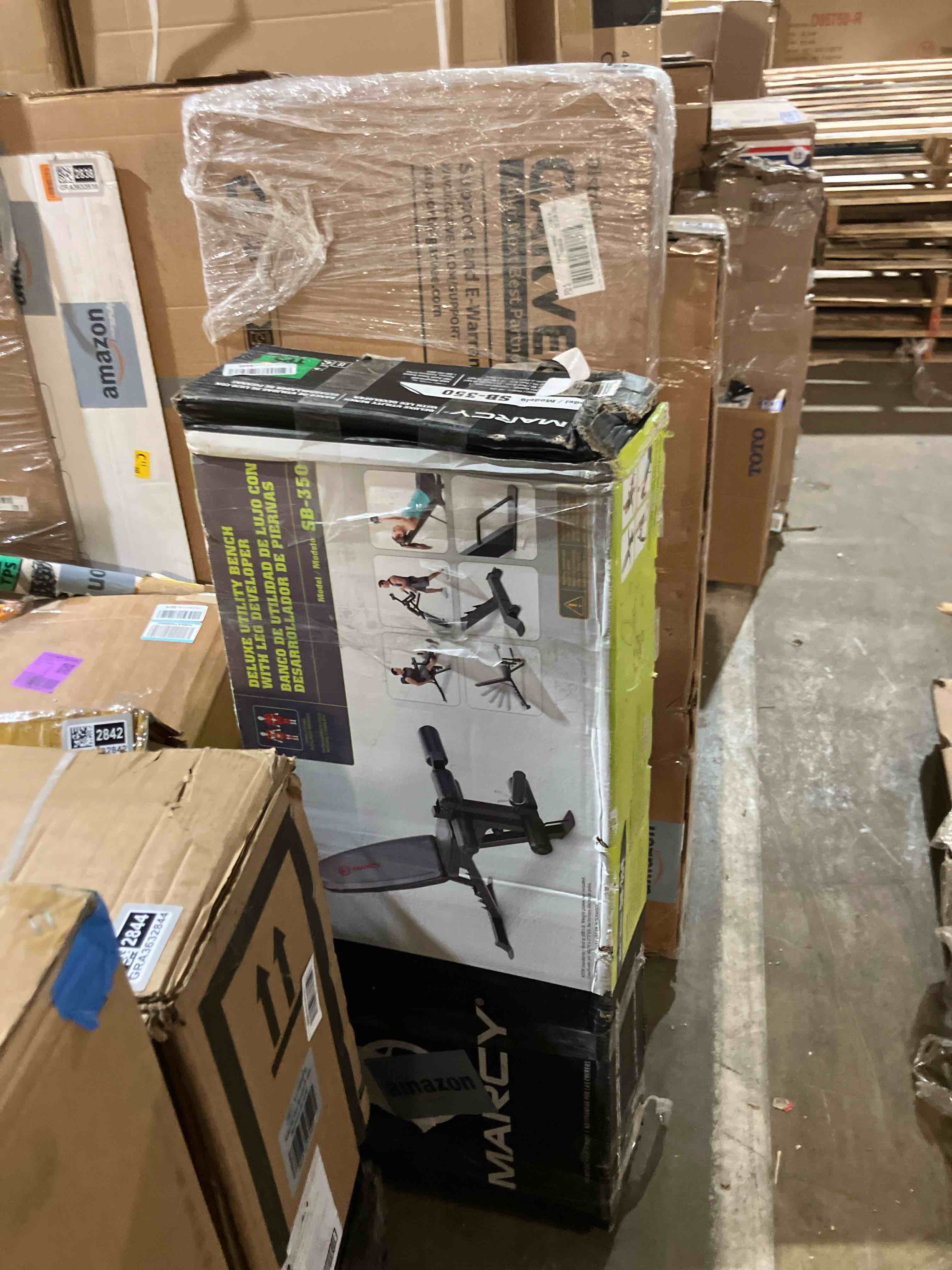 Condition photo showing Good Condition for Marcy Adjustable 6 Position Utility Bench with Leg Developer and High Density Foam Padding SB-350,dark gray (Used)