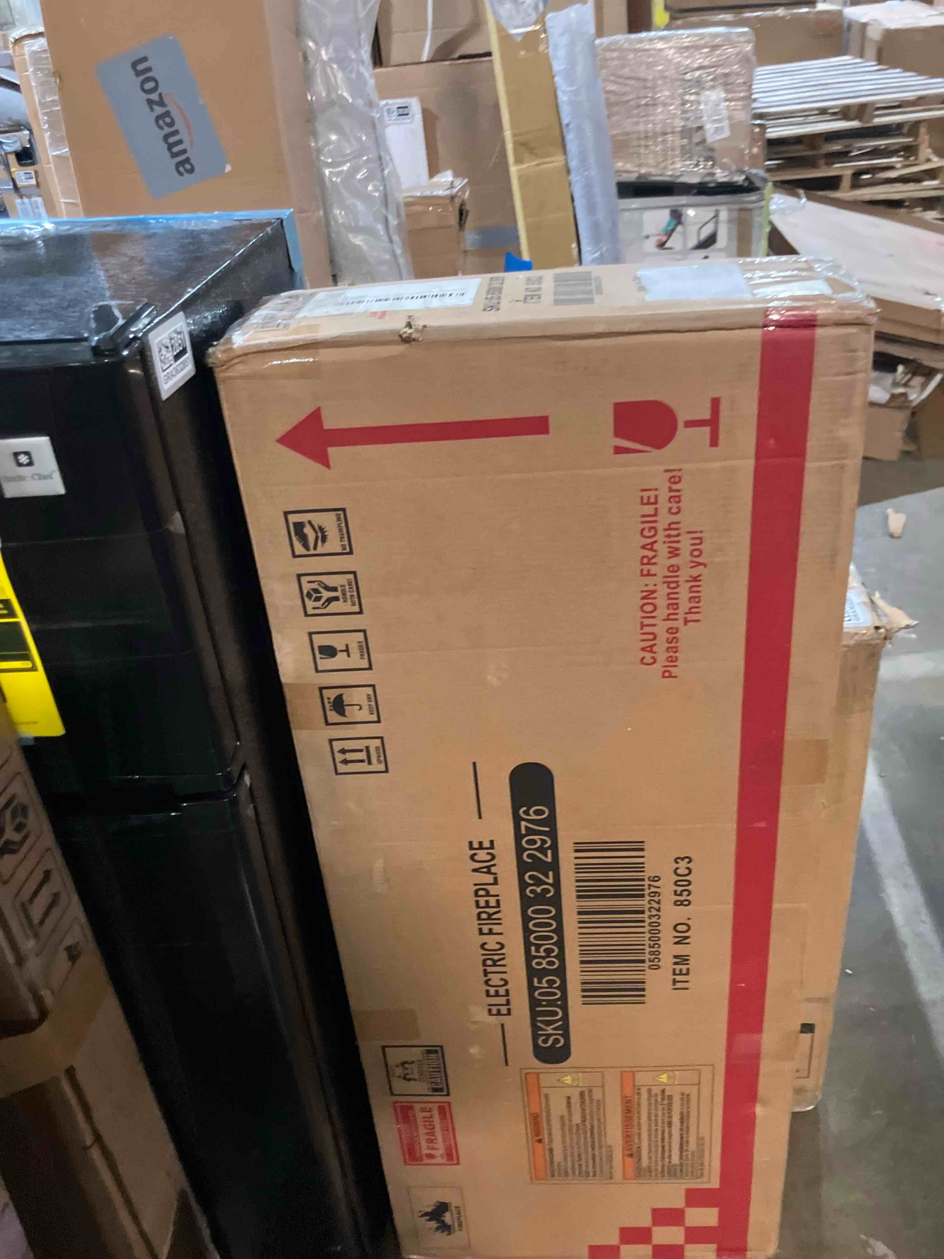 Condition photo showing New/Like New for 50" Electric Fireplace in-Wall Recessed and Wall Mounted 1500W Fireplace Heater and Linear Fireplace with Timer/Multicolor Flames/Touch Screen/Remote Control (Black)