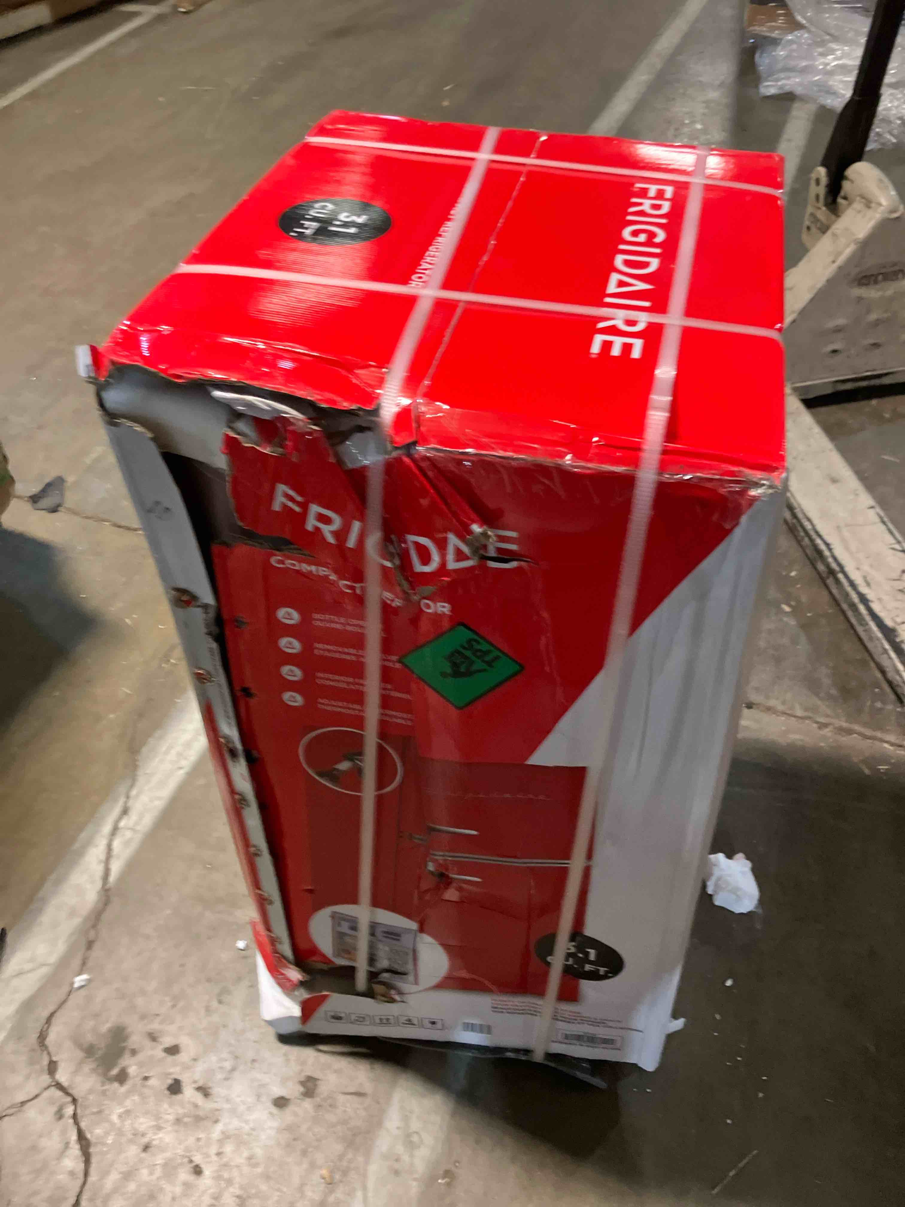 Condition photo showing New/Like New for Frigidaire Retro 3.1 Cu ft Two Door Compact Refrigerator with Freezer  Red