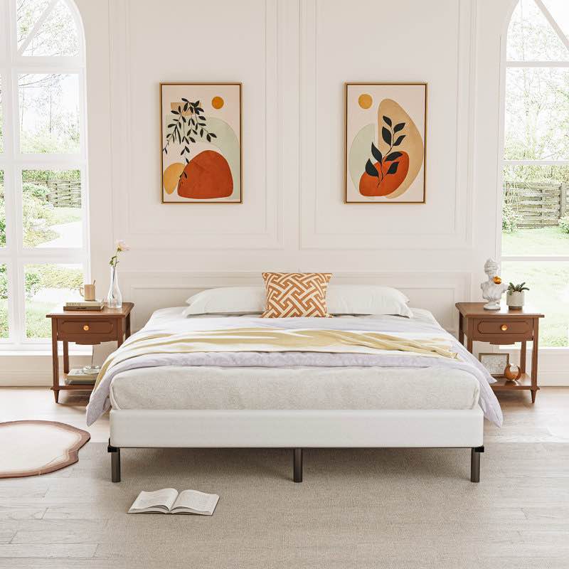 Ndayisenga 5 Inch Metal Box Spring, Basics Mattress Foundation, Heavy Duty Steel Slat Bed Frame, Easy Assembly, Full Size