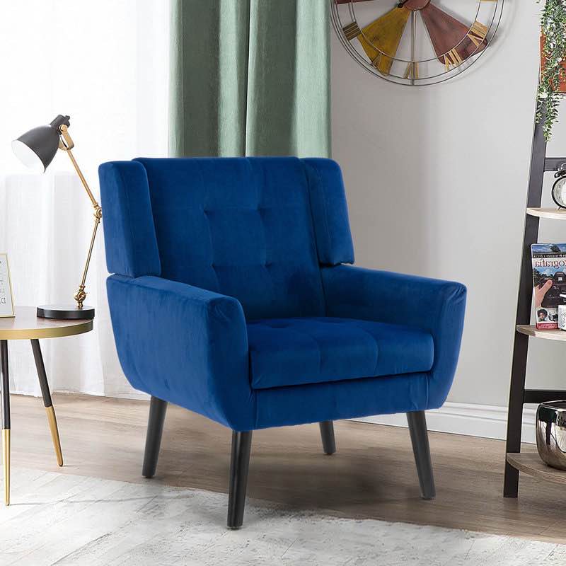 Tufted Upholstered Wide Back Armchair