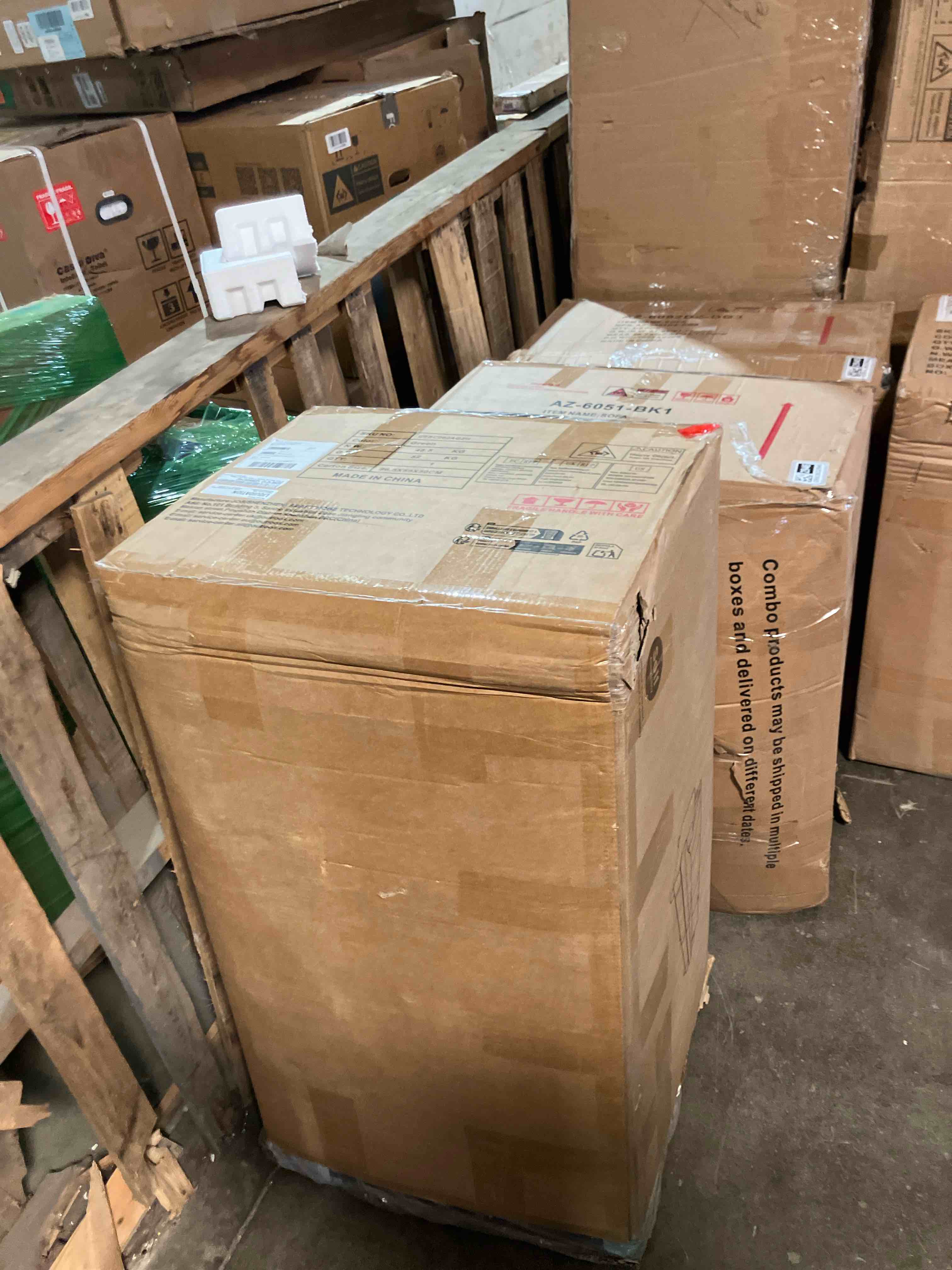 Condition photo showing New/Like New for 101" Oversized Corduroy Sofa with Square Armrests and Pocket Spring Cushion Seat - Green