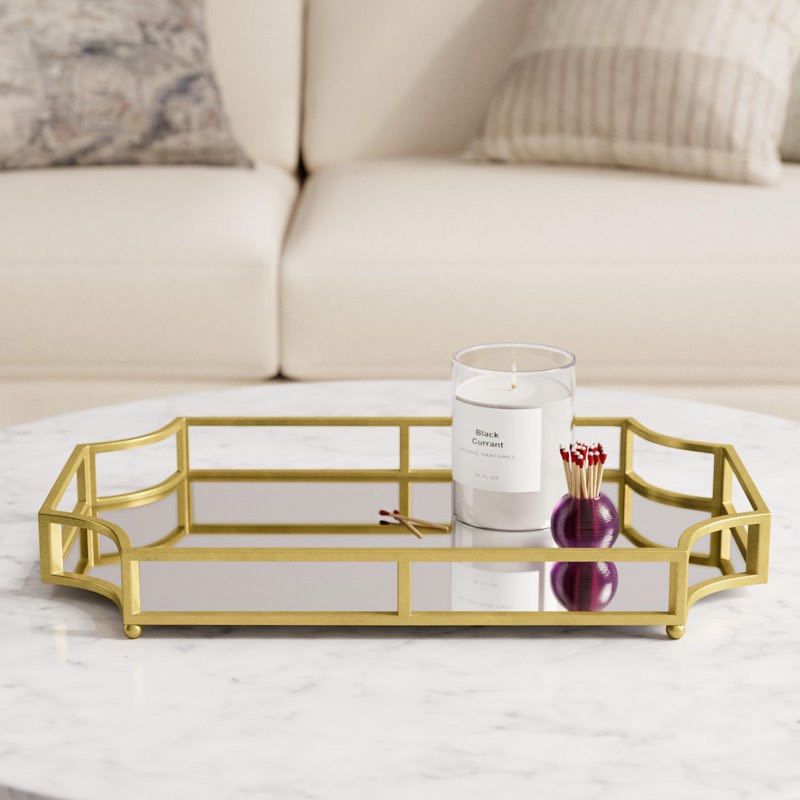 rosa mirrored glass tray