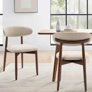 upholstered solid wood dining chair side chair (set of 2)