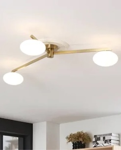 3 lights 55inch modern flush mount ceiling fixture glass shades 