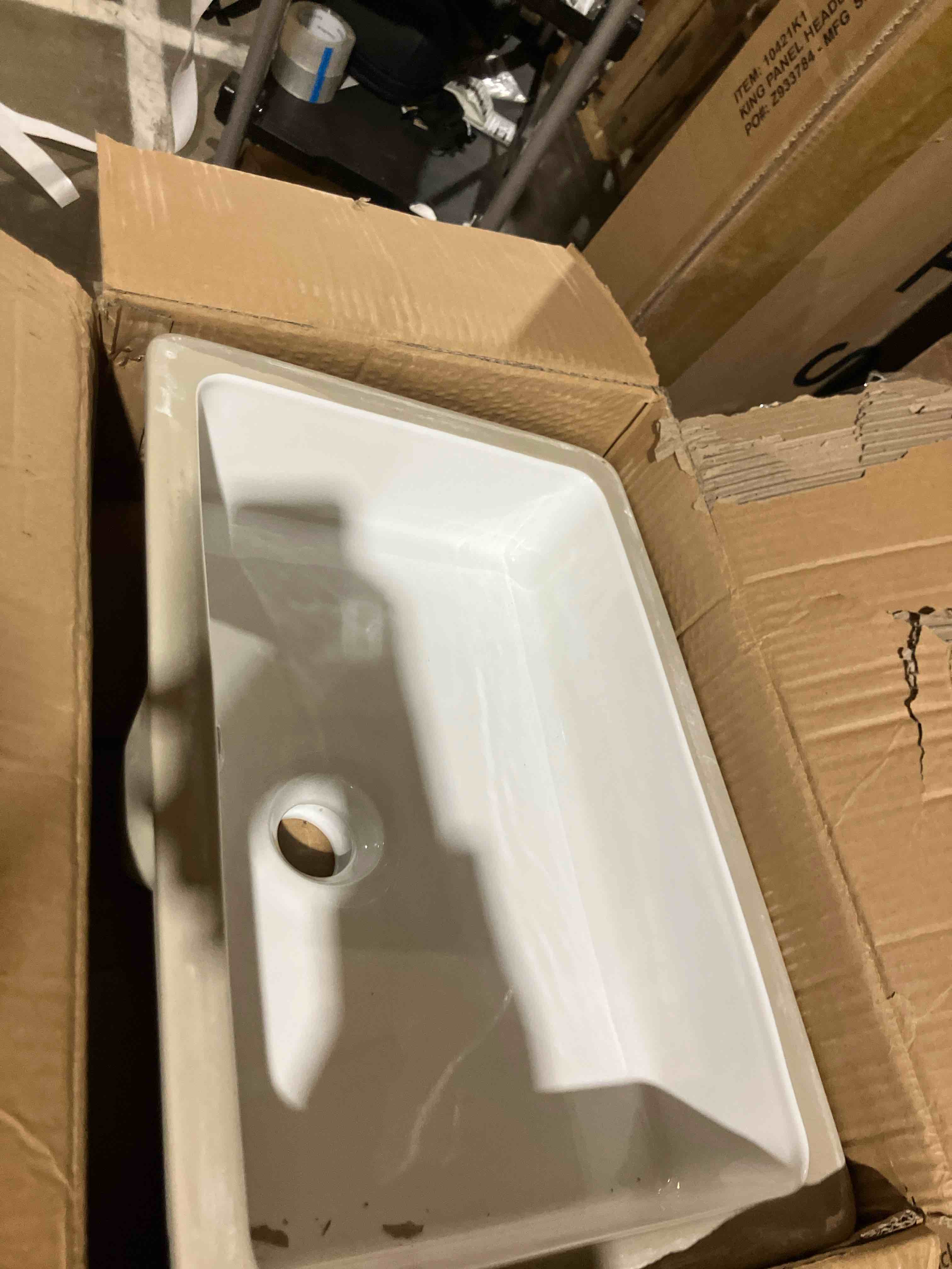 Condition photo showing New/Like New for Fine Fixtures Undermount Vessel Bathroom Sink - 17" x 12" - White