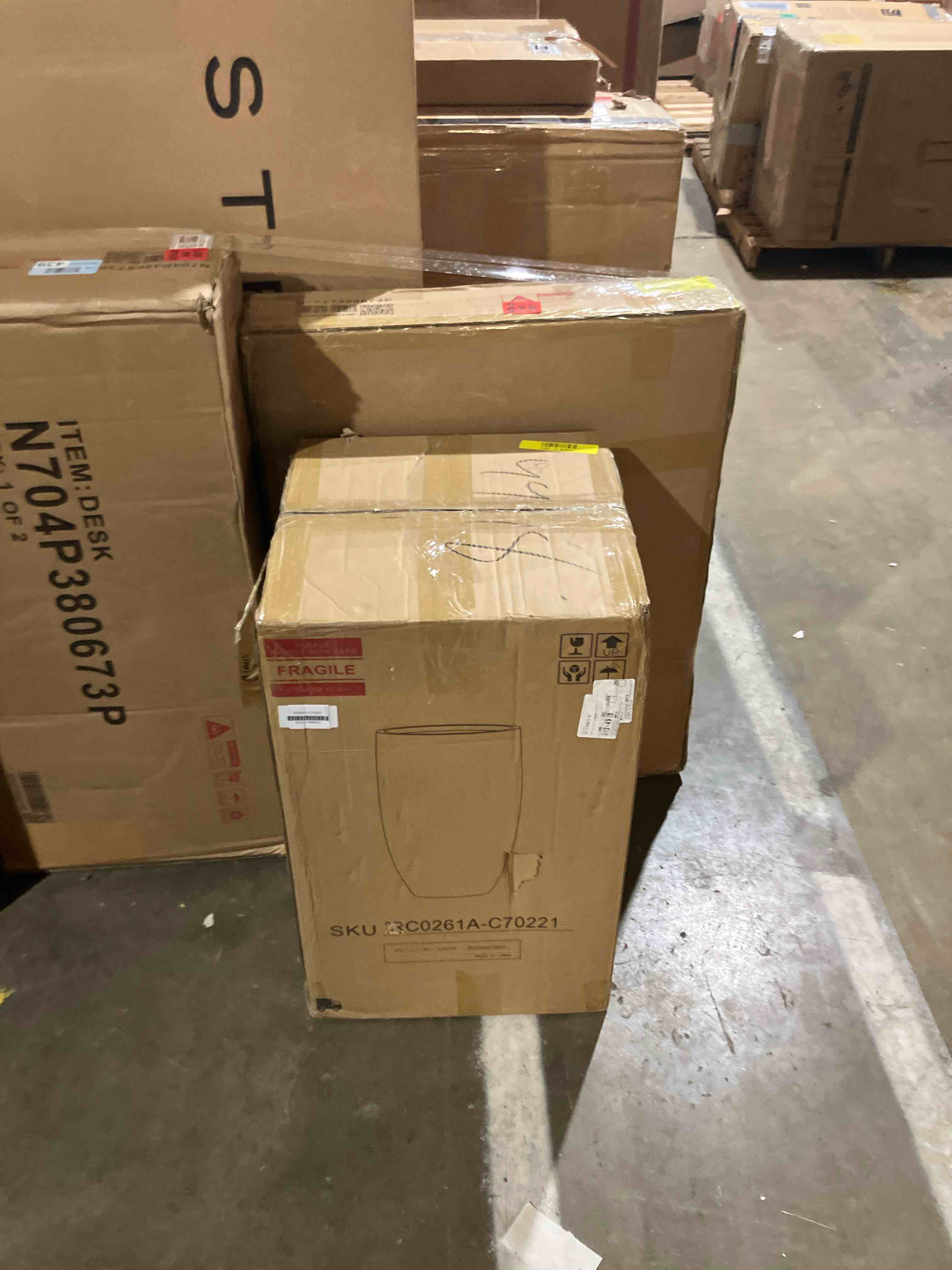 Condition photo showing New/Like New for Kante Tall Concrete Planter, 21.7-Inch Height Black Large Indoor Outdoor Plant Pot with Drainage Hole for Patio Garden Home, Modern Decor for Flowers and Tree