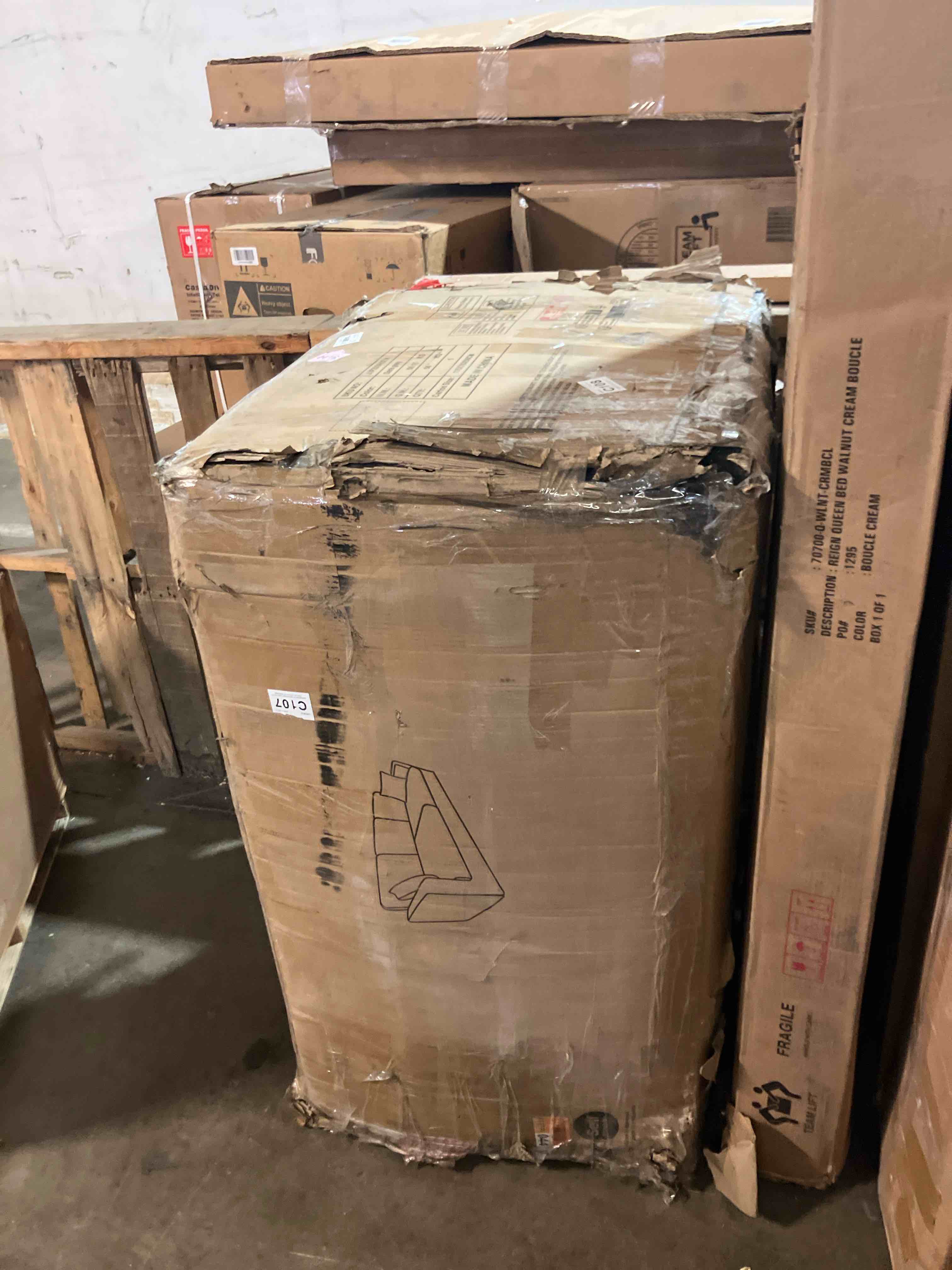 Condition photo showing New/Like New for Modern Deep Seat Sofa Couch 84” – Plush Corduroy Cloud Loveseat, Oversized Comfy Beige Couch for Living Room Bedroom Apartment, Durable 850 lbs Capacity, Easy Assembly