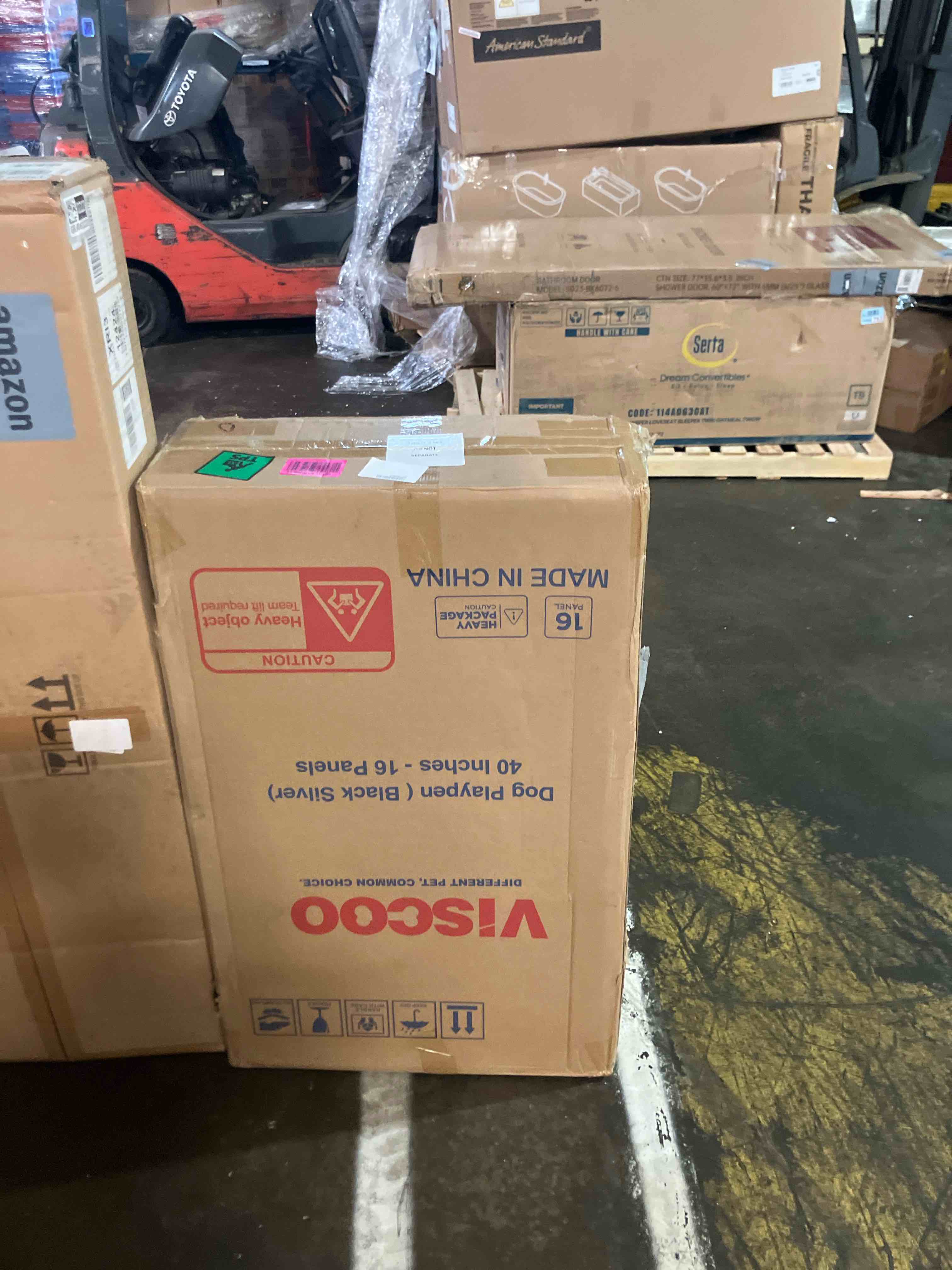 Condition photo showing New/Like New for Dog Playpen Outdoor, 16 Panels 40" High Metal Dog Fence with Gate, Pet Fence for Large/Small Dogs, Portable Dog Fence for RV Camping, Yard