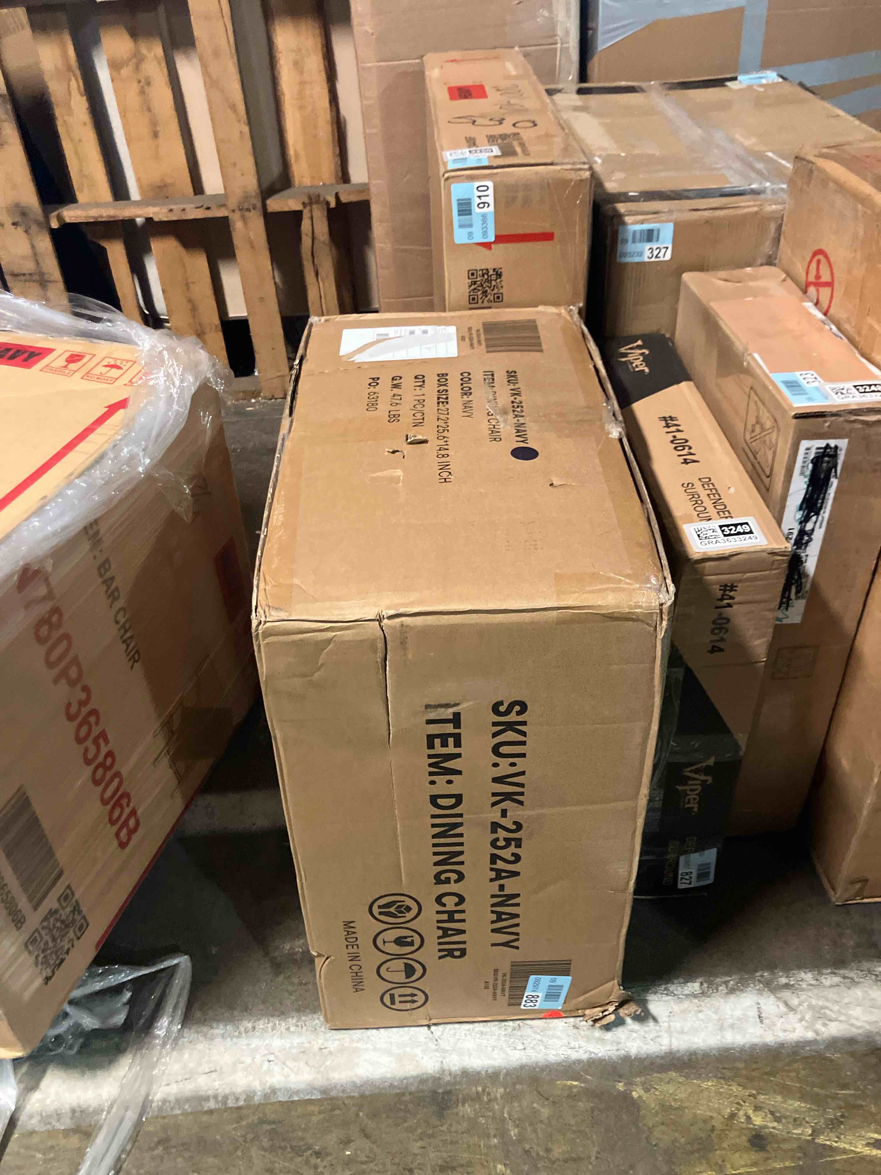 Condition photo showing New/Like New for KISLOT Modern Casters Upholstered Wingback Arms Dining Room Chairs, 36.5'''H, Beige Gray (Chair is black) 