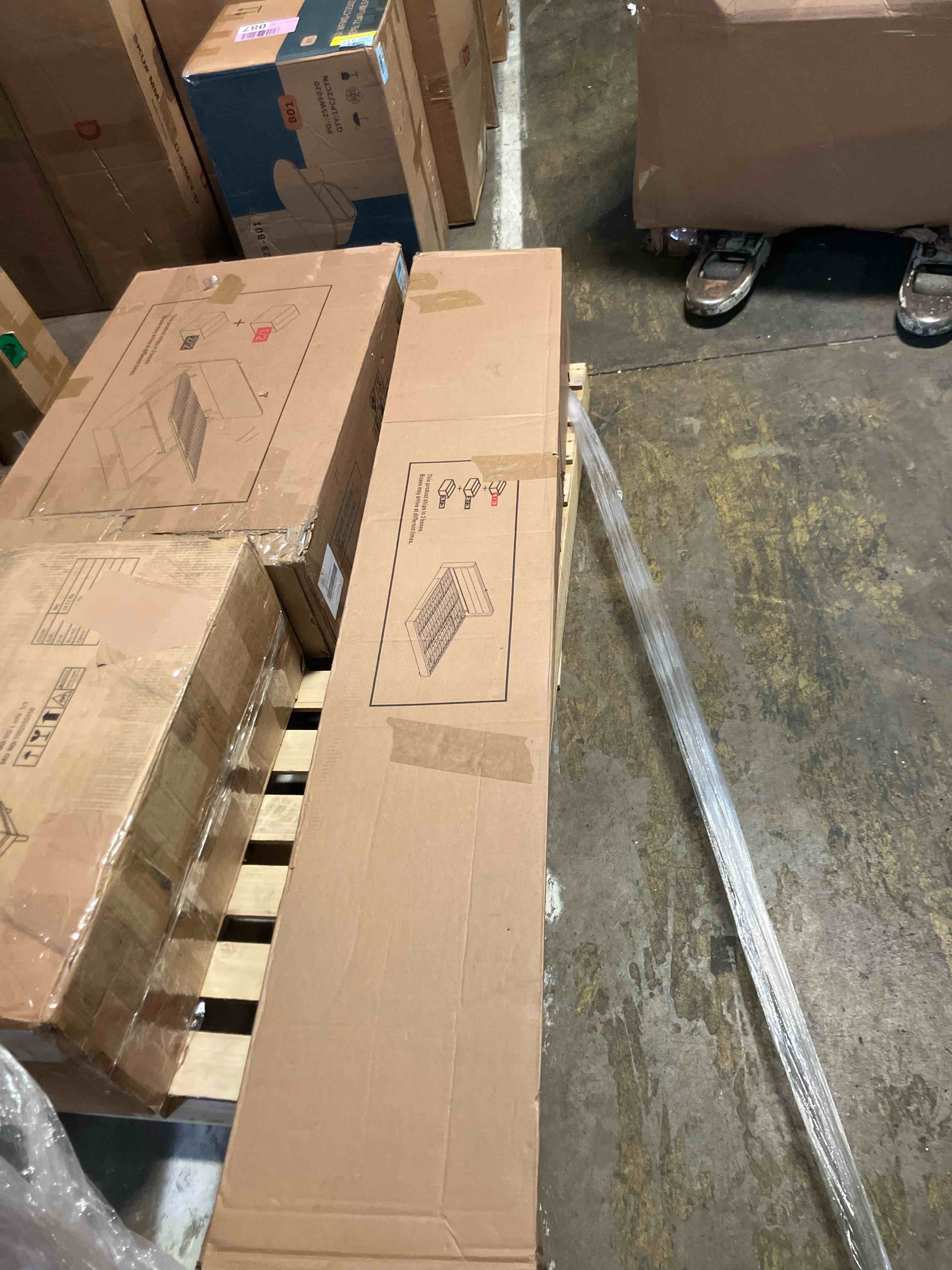 Condition photo showing As Is for Gaillarde Hydraulic Lift Up Storage Upholstered Platform Bed (Incomplete box 1/3 only)